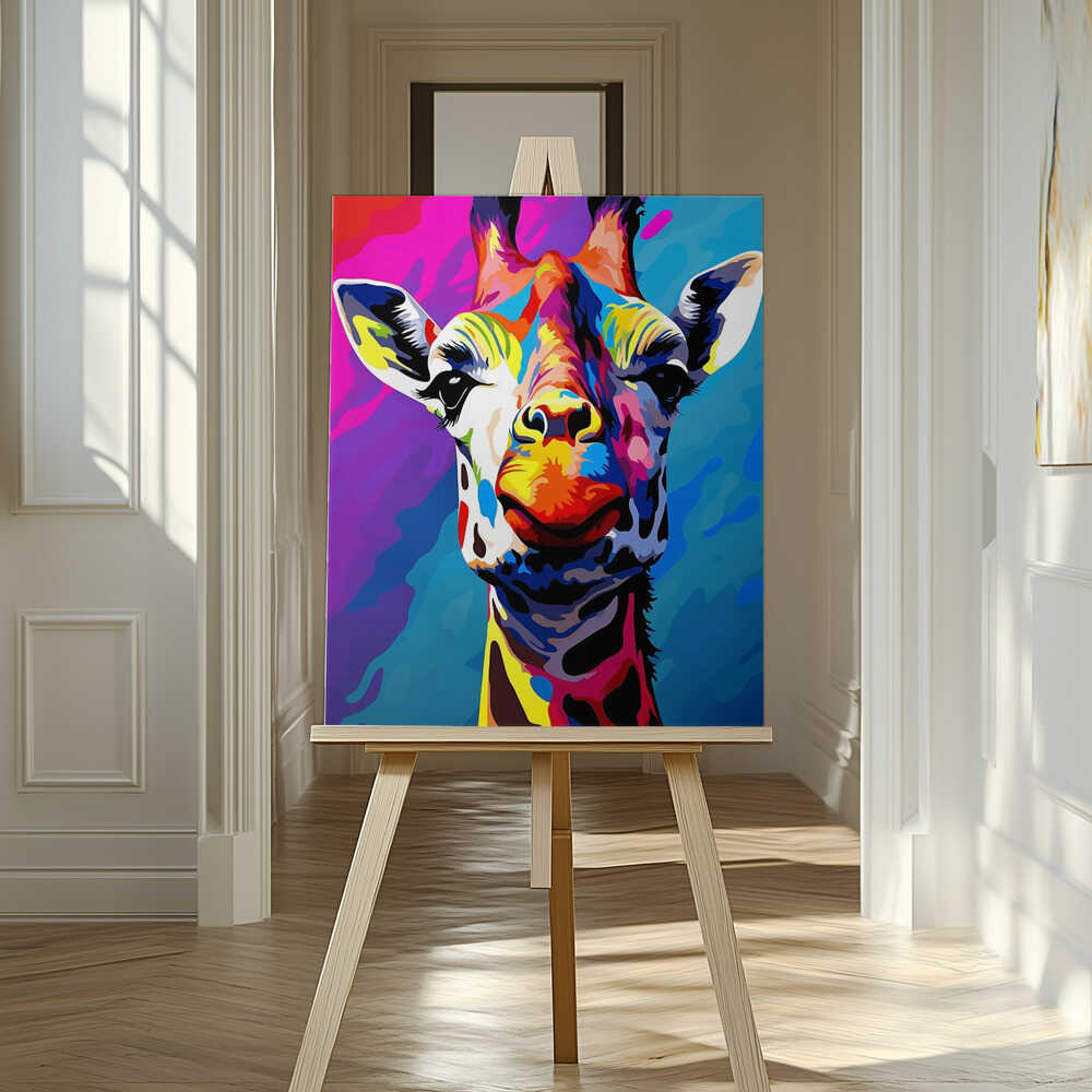 Giraffe Pop Art Canvas Print Wall Art 1X2794022 - ART FEVER - Art Fever