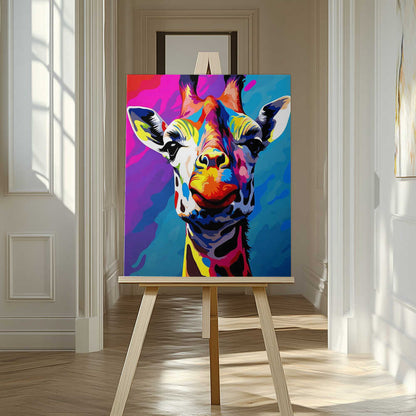 Giraffe Pop Art Canvas Print Wall Art 1X2794022 - ART FEVER - Art Fever