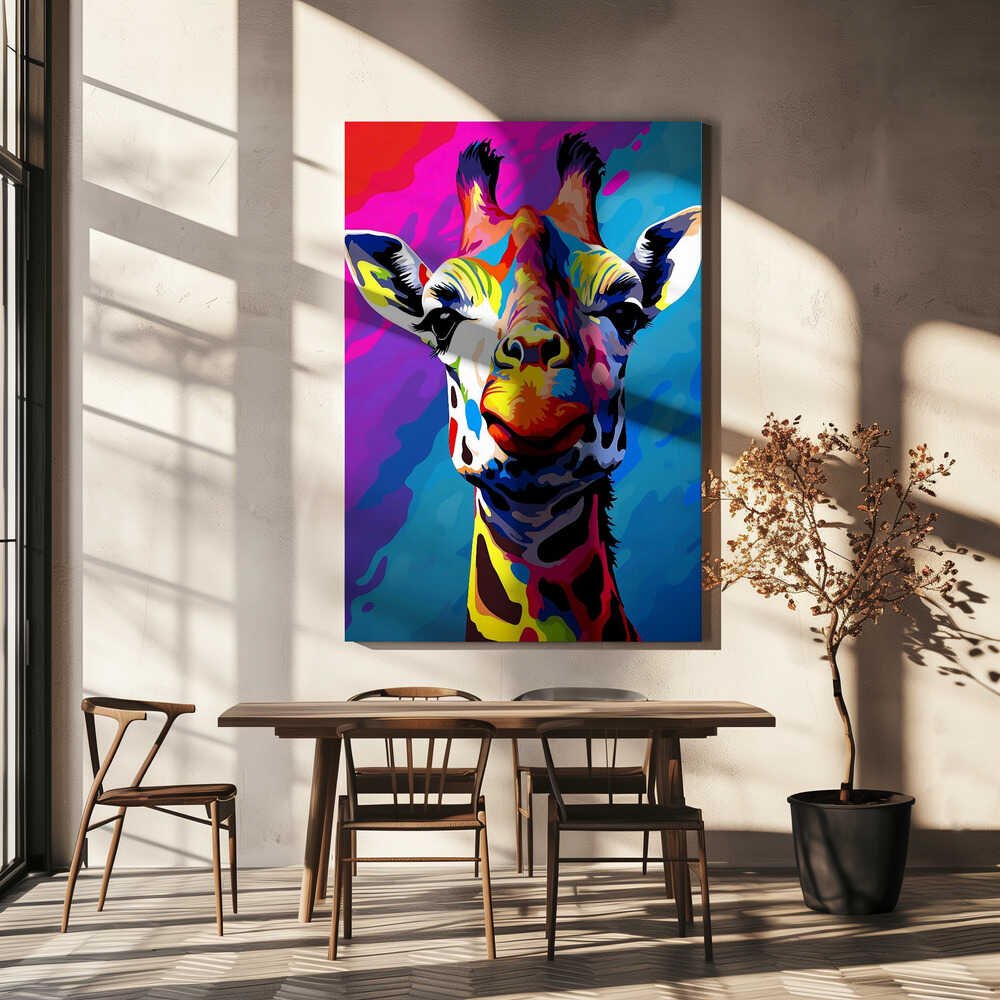 Giraffe Pop Art Canvas Print Wall Art 1X2794022 - ART FEVER - Art Fever