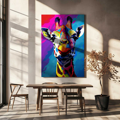 Giraffe Pop Art Canvas Print Wall Art 1X2794022 - ART FEVER - Art Fever