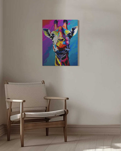 Giraffe Pop Art Canvas Print Wall Art 1X2794022 - ART FEVER - Art Fever