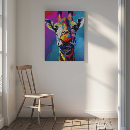 Giraffe Pop Art Canvas Print Wall Art 1X2794022 - ART FEVER - Art Fever