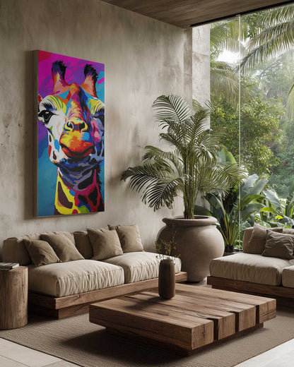 Giraffe Pop Art Canvas Print Wall Art 1X2794022 - ART FEVER - Art Fever
