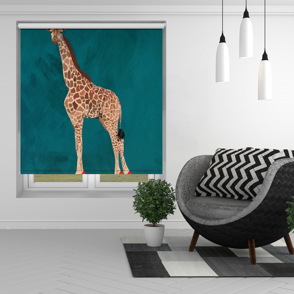 Giraffe turquouise heels Printed Picture Photo Roller Blind - 1X2751035 - Art Fever - Art Fever