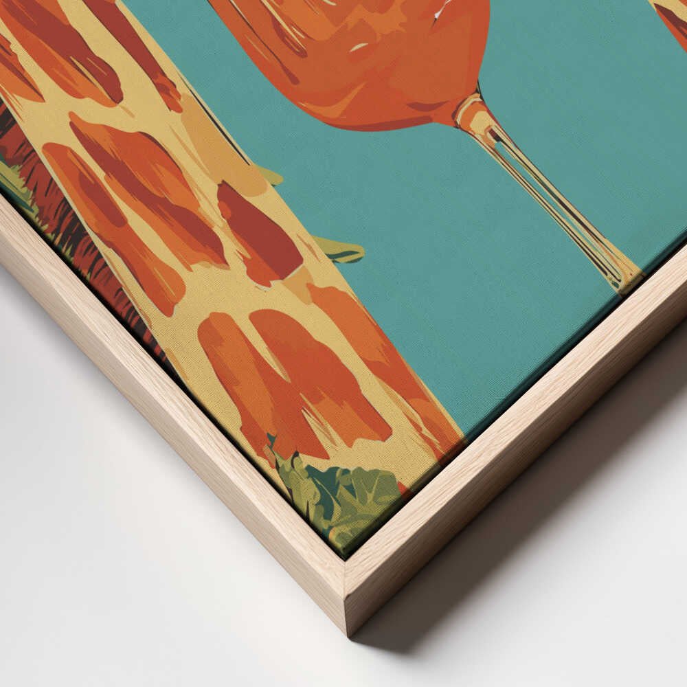 Giraffes Sharing a Drink Canvas Print Wall Art 1X2908715 - ART FEVER - Art Fever