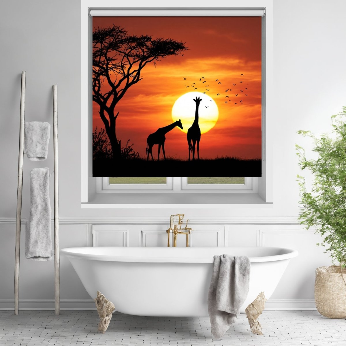 Giraffes under the African Sun Printed Picture Photo Roller Blind - RB678 - Art Fever - Art Fever