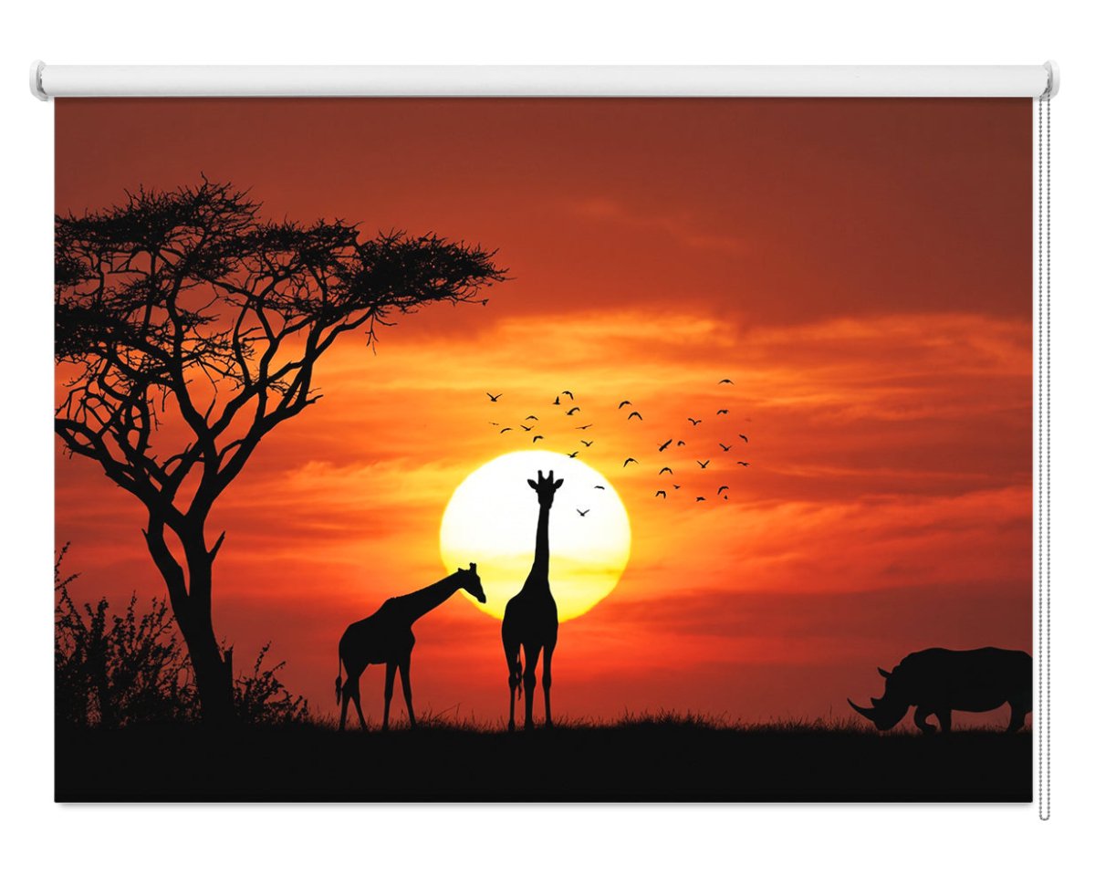 Giraffes under the African Sun Printed Picture Photo Roller Blind - RB678 - Art Fever - Art Fever