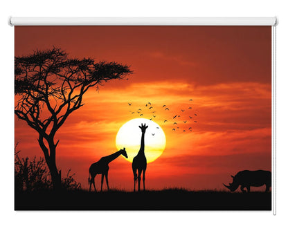 Giraffes under the African Sun Printed Picture Photo Roller Blind - RB678 - Art Fever - Art Fever