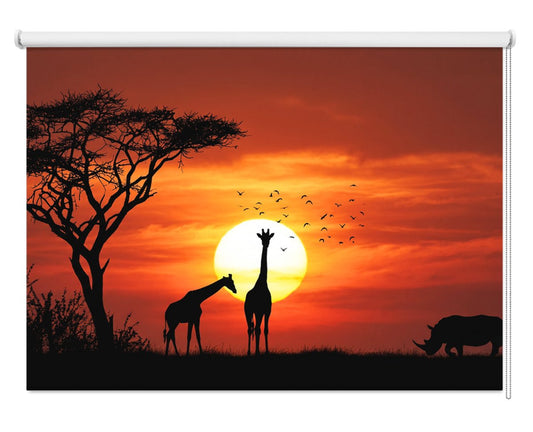 Giraffes under the African Sun Printed Picture Photo Roller Blind - RB678 - Art Fever - Art Fever