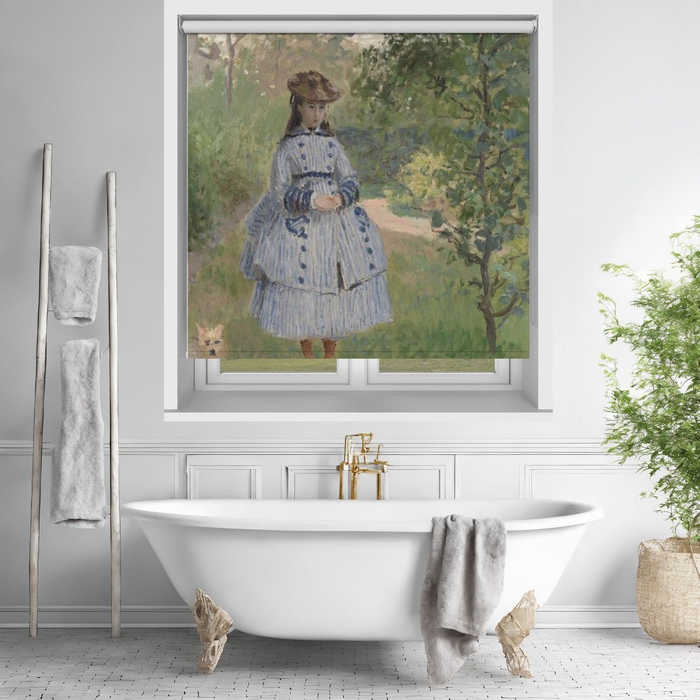 Girl With Dog By Claude Monet Printed Picture Photo Roller Blind - RB1422 - Art Fever - Art Fever
