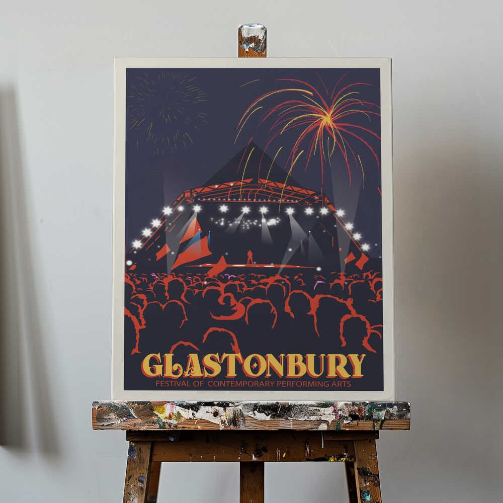 Glastonbury Festival Print Canvas Print Wall Art 1X2666096 - ART FEVER - Art Fever