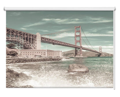 GOLDEN GATE BRIDGE Coastline Impression | urban vintage style Printed Picture Photo Roller Blind - 1X2727808 - Pictufy - Art Fever