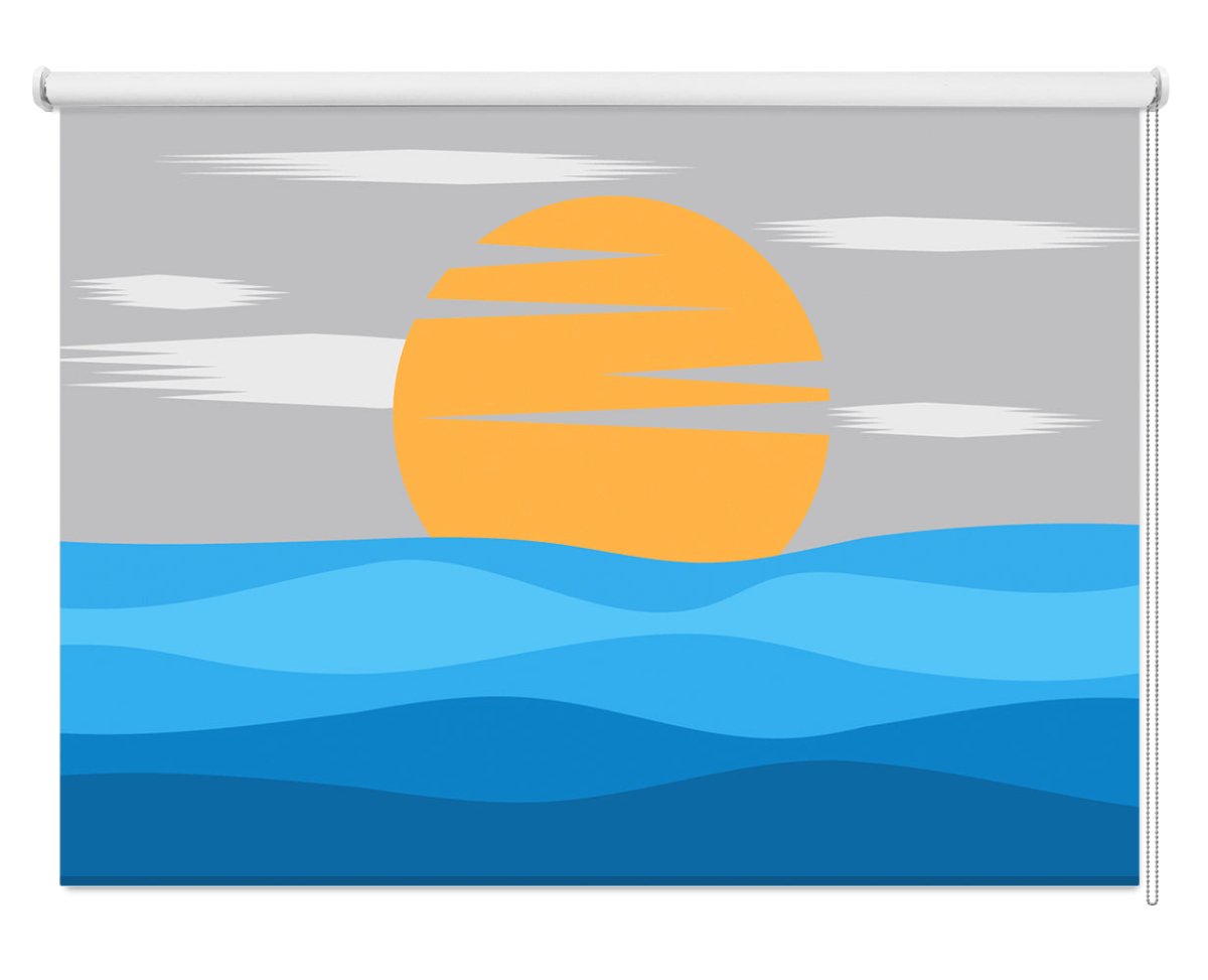 Golden Solstice Seascape Printed Picture Photo Roller Blind - RB1448 - Art Fever - Art Fever