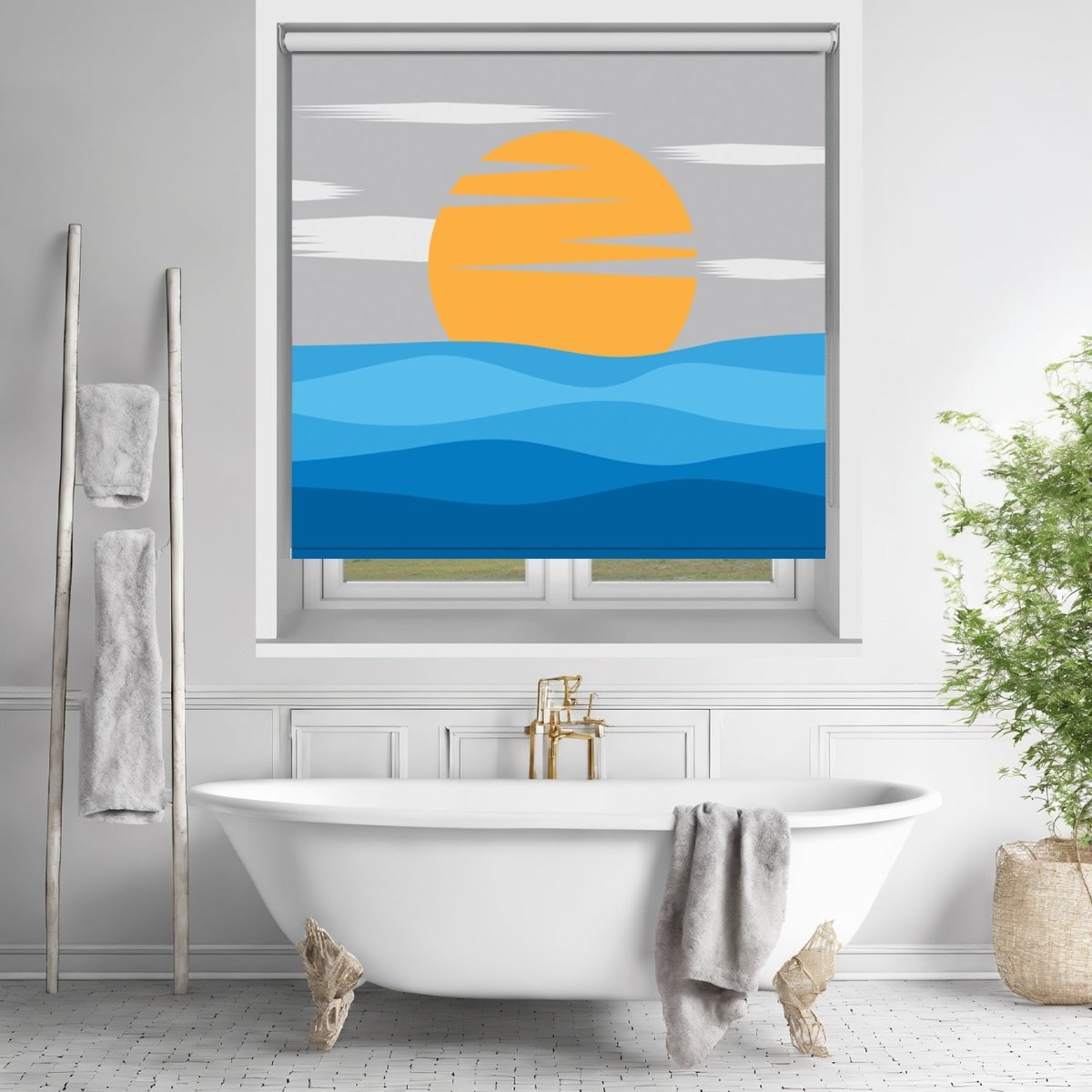 Golden Solstice Seascape Printed Picture Photo Roller Blind - RB1448 - Art Fever - Art Fever