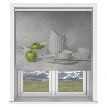 Green Apples Printed Picture Photo Kitchen Roller Blind - 1X2706321 - Art Fever - Art Fever