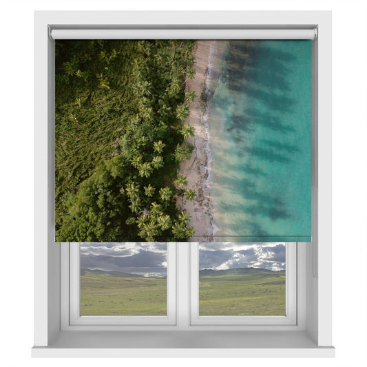 Green Beach from Above Printed Picture Photo Roller Blind - 1X2434530 - Art Fever - Art Fever