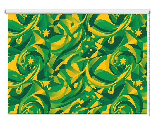Green & Gold Kinetic Abstract Australia Roller Blind Printed Roller Blind - RB1461 🇦🇺 - Art Fever - Art Fever