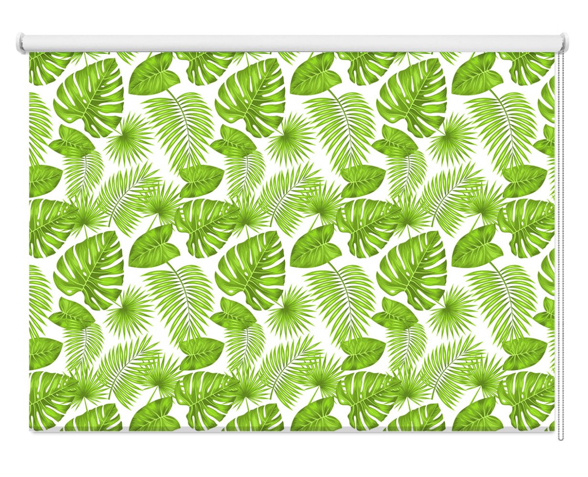 Green Tropical Leaves Floral Printed Picture Photo Roller Blind - RB526 - Art Fever - Art Fever
