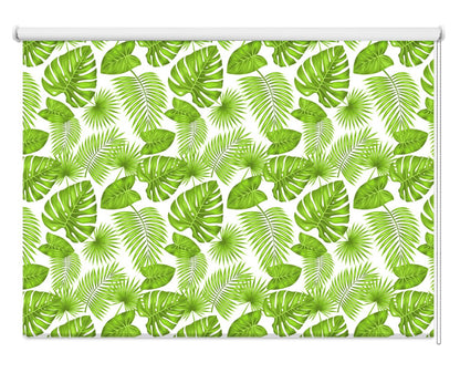 Green Tropical Leaves Floral Printed Picture Photo Roller Blind - RB526 - Art Fever - Art Fever