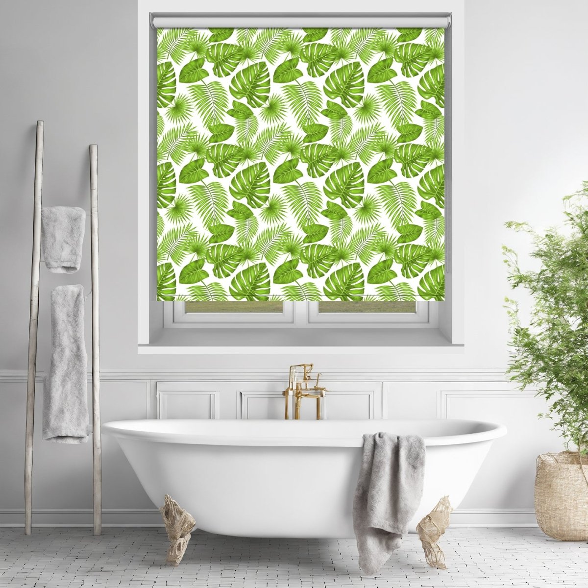 Green Tropical Leaves Floral Printed Picture Photo Roller Blind - RB526 - Art Fever - Art Fever