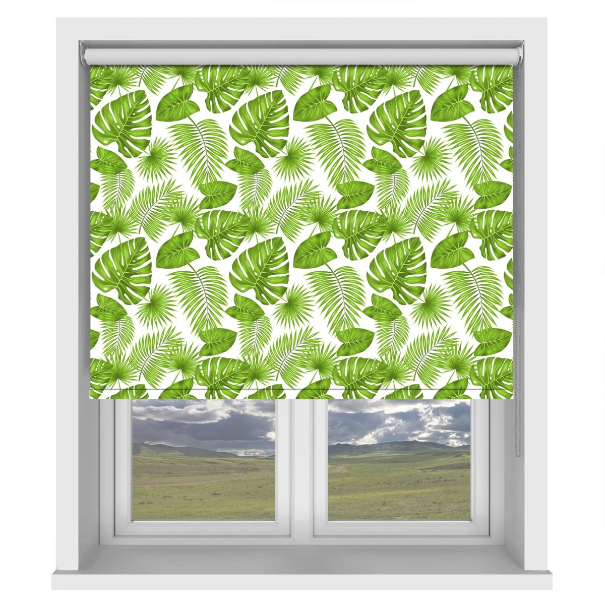 Green Tropical Leaves Floral Printed Picture Photo Roller Blind - RB526 - Art Fever - Art Fever
