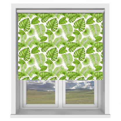 Green Tropical Leaves Floral Printed Picture Photo Roller Blind - RB526 - Art Fever - Art Fever
