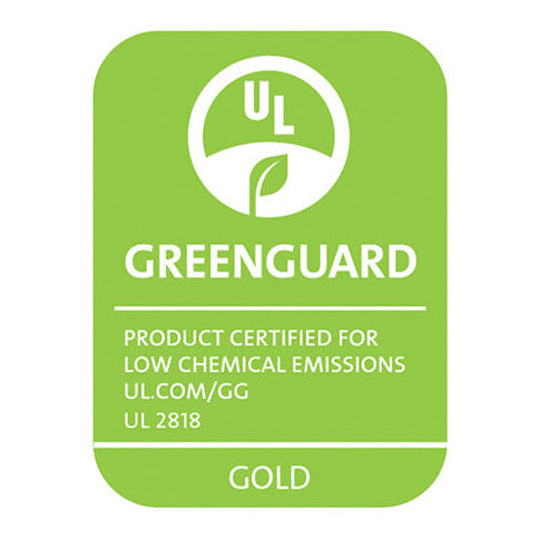 GreenGUARD Gold certification badge from UL, indicating product certification for low chemical emissions.

