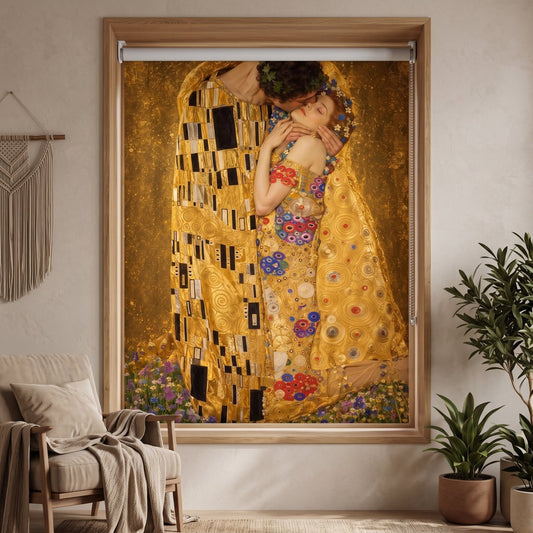 Gustav Klimt's The Kiss Reimagined Printed Picture Roller Blind - RB1514 - Art Fever - Art Fever