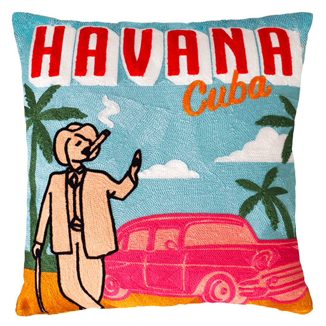 Havana Cuba Needlepoint Cushion - The Pillow Drop - Art Fever