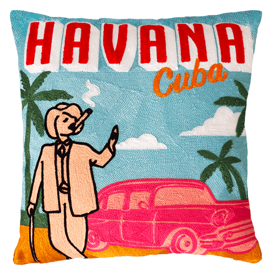 Havana Cuba Needlepoint Cushion - The Pillow Drop - Art Fever