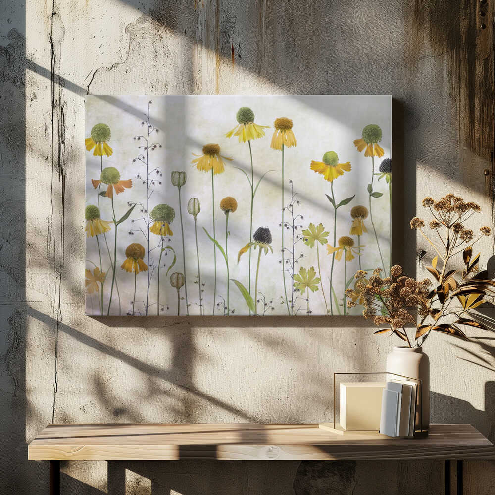 Helenium Floral Art Canvas Print Wall Art 1X1318955 - ART FEVER - Art Fever