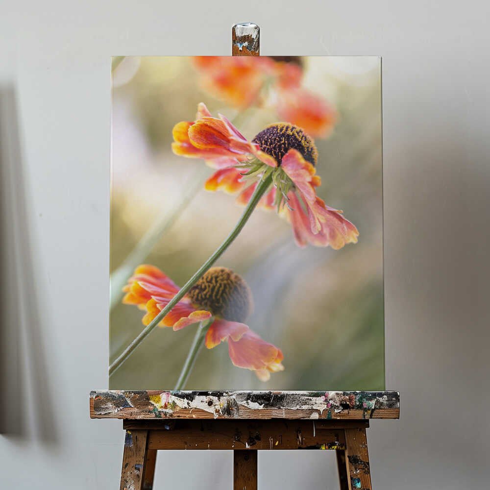 Helenium Floral Art Canvas Print Wall Art 1X1561168 - ART FEVER - Art Fever