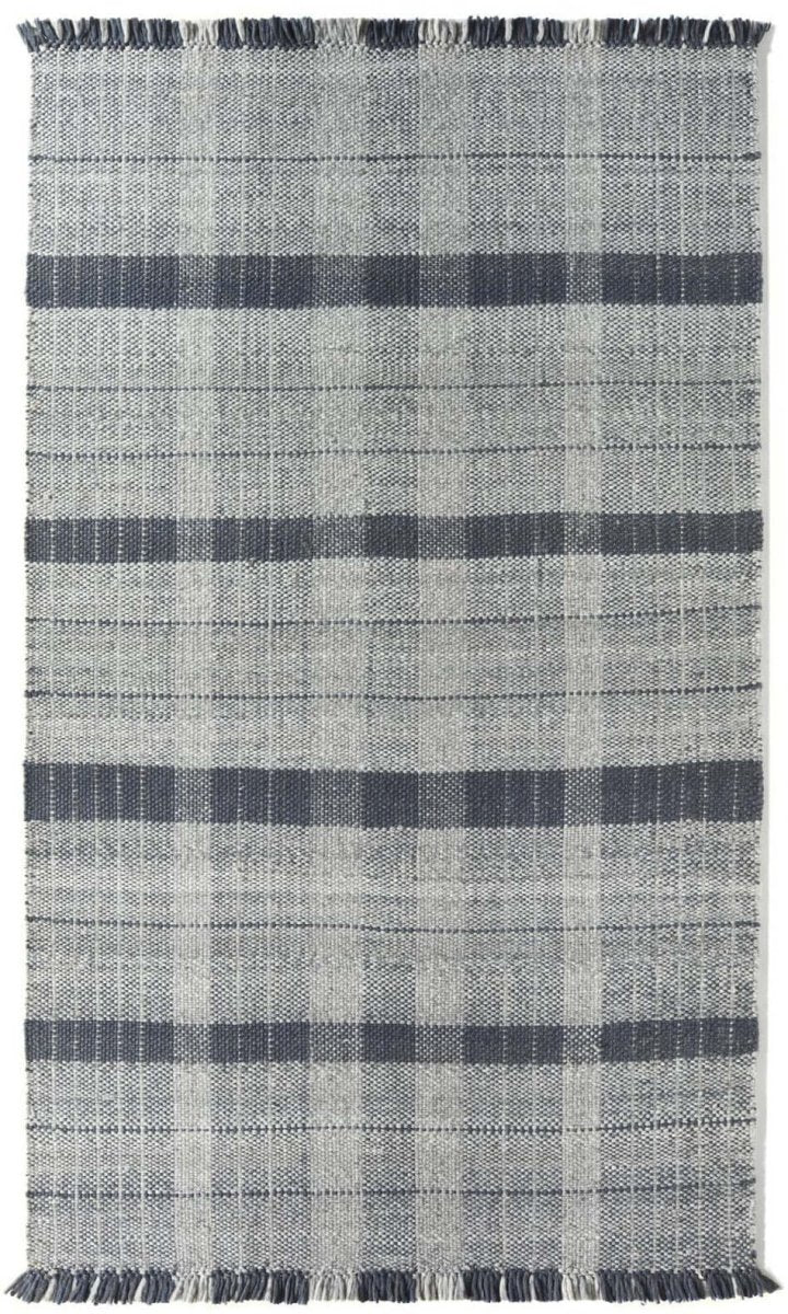 Highland Navy Checkered Rug - The Rugs - Art Fever