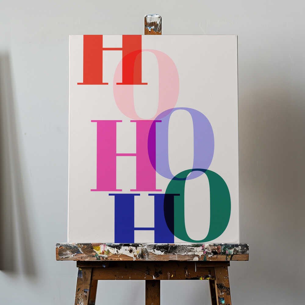 HO HO HO Canvas Print Wall Art 1X3235445 - ART FEVER - Art Fever