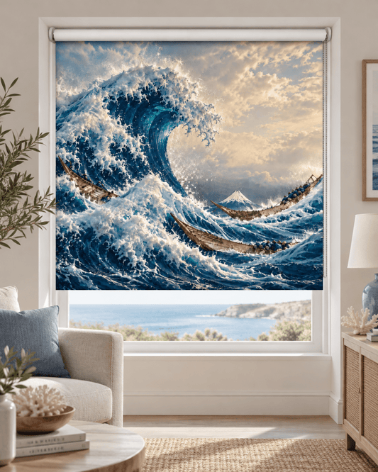 Hokusai The Great Wave Reimagined Printed Picture Roller Blind - RB1511 - Art Fever - Art Fever