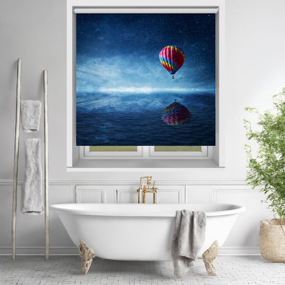 Hot Air Balloon at Night over the Sea Printed Picture Photo Roller Blind - RB617 - Art Fever - Art Fever