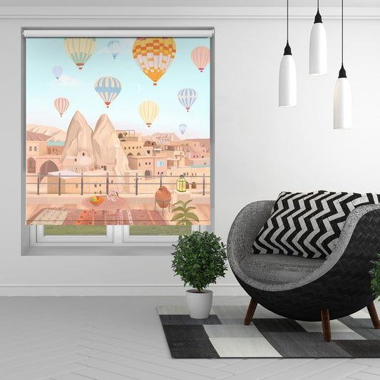 Hot Air Balloons of Cappadocia Illustration Printed Picture Photo Roller Blind - 1X2595994 - Art Fever - Art Fever