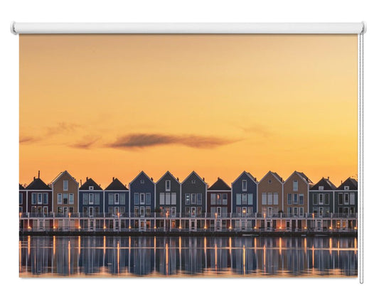 Houses by the Canal Netherlands Printed Picture Photo Roller Blind - 1X1954728 - Art Fever - Art Fever