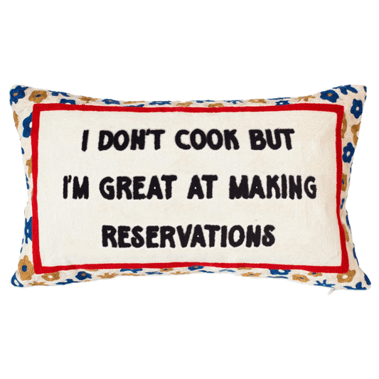 I Don't Cook Needlepoint Cushion - The Pillow Drop - Art Fever