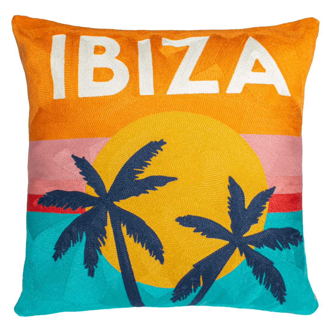 Ibiza Needlepoint Cushion - The Pillow Drop - Art Fever