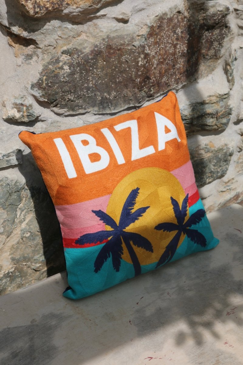 Ibiza Needlepoint Cushion - The Pillow Drop - Art Fever