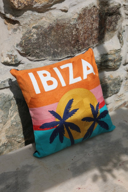 Ibiza Needlepoint Cushion - The Pillow Drop - Art Fever