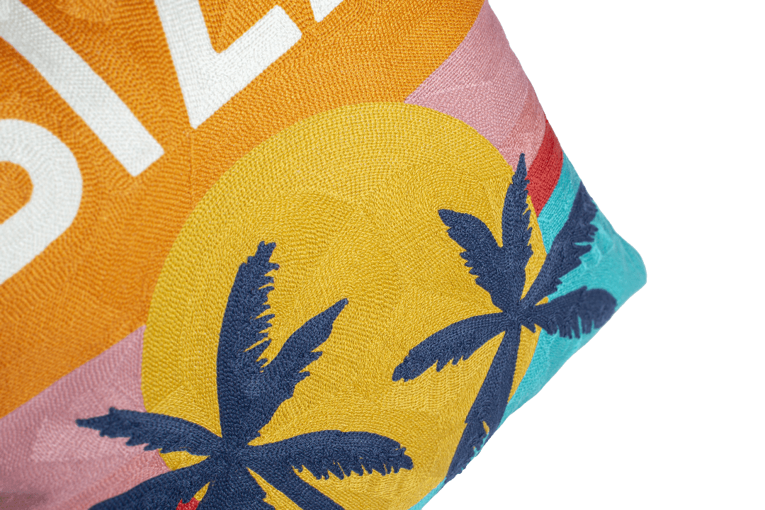 Ibiza Needlepoint Cushion - The Pillow Drop - Art Fever