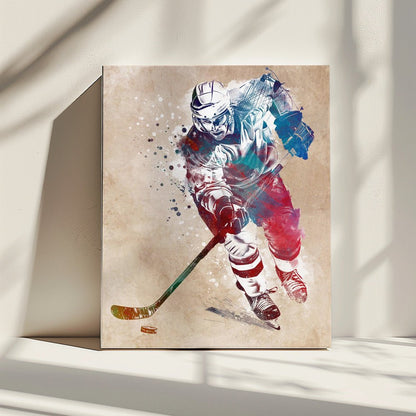 Ice Hockey art Canvas Print Wall Art 1X2837996 - ART FEVER - Art Fever
