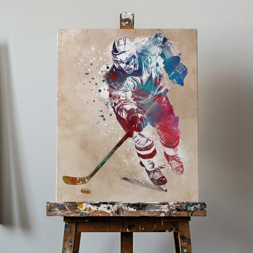 Ice Hockey art Canvas Print Wall Art 1X2837996 - ART FEVER - Art Fever