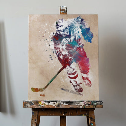 Ice Hockey art Canvas Print Wall Art 1X2837996 - ART FEVER - Art Fever