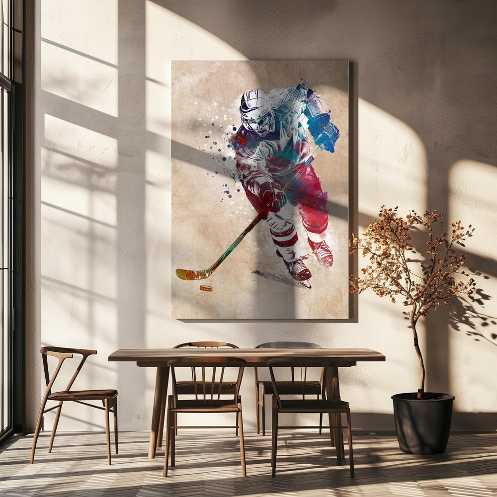 Ice Hockey art Canvas Print Wall Art 1X2837996 - ART FEVER - Art Fever