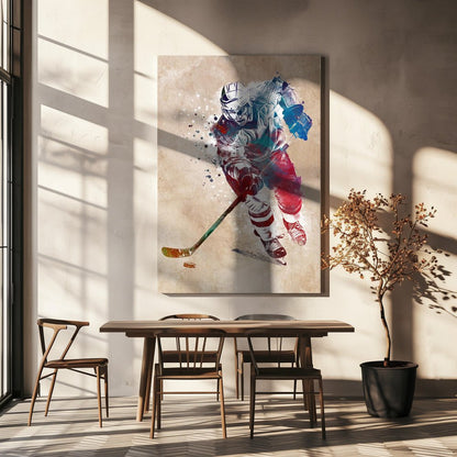 Ice Hockey art Canvas Print Wall Art 1X2837996 - ART FEVER - Art Fever