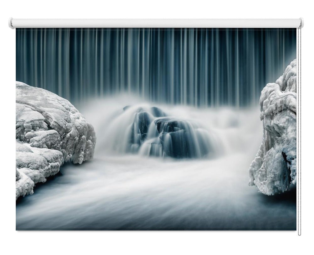 Icy Falls Waterfall Scene Printed Picture Photo Roller Blind - 1X488588 - Art Fever - Art Fever