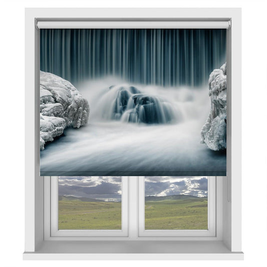 Icy Falls Waterfall Scene Printed Picture Photo Roller Blind - 1X488588 - Art Fever - Art Fever